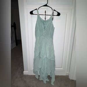 The Pyramid Collection Sage Green Layered Dress Medium Pre-owned
